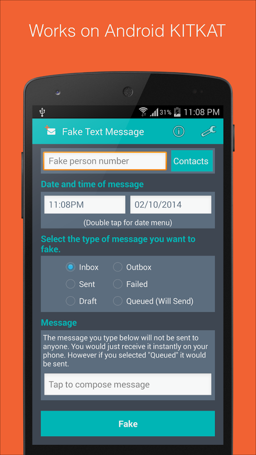 Fake Text Message - screenshot