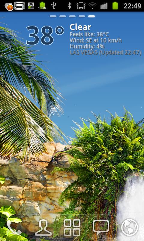 Android application True Weather, Waterfalls screenshort