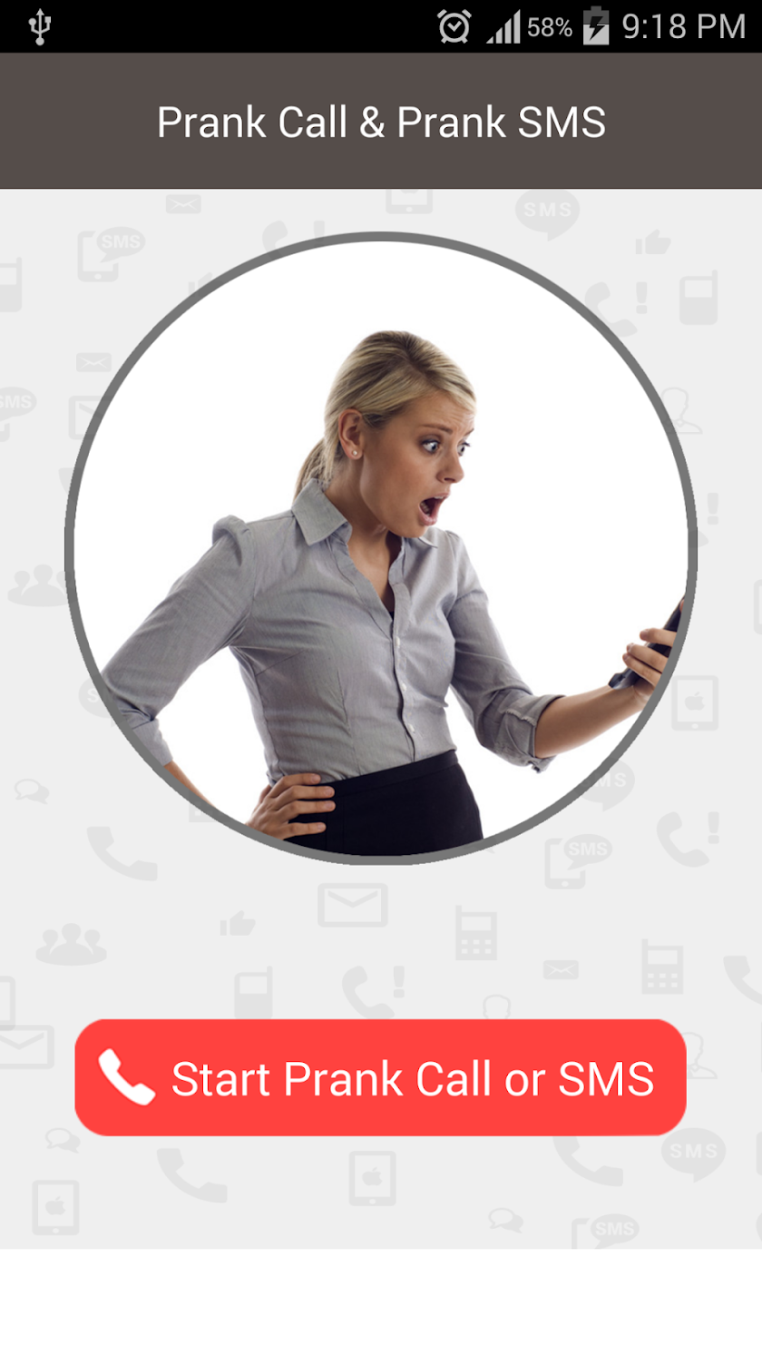 Prank Call &amp; Prank SMS Screen 1