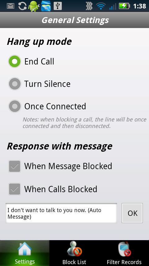 Ignore Calls - screenshot