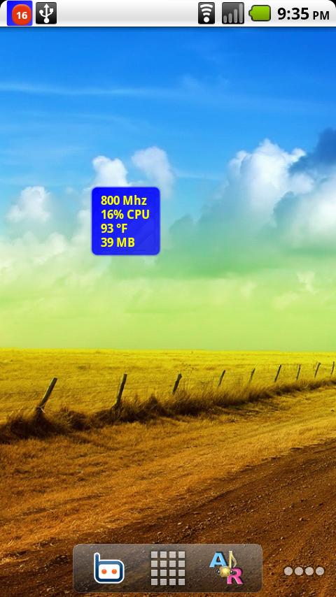 Android application Temp+CPU PRO screenshort