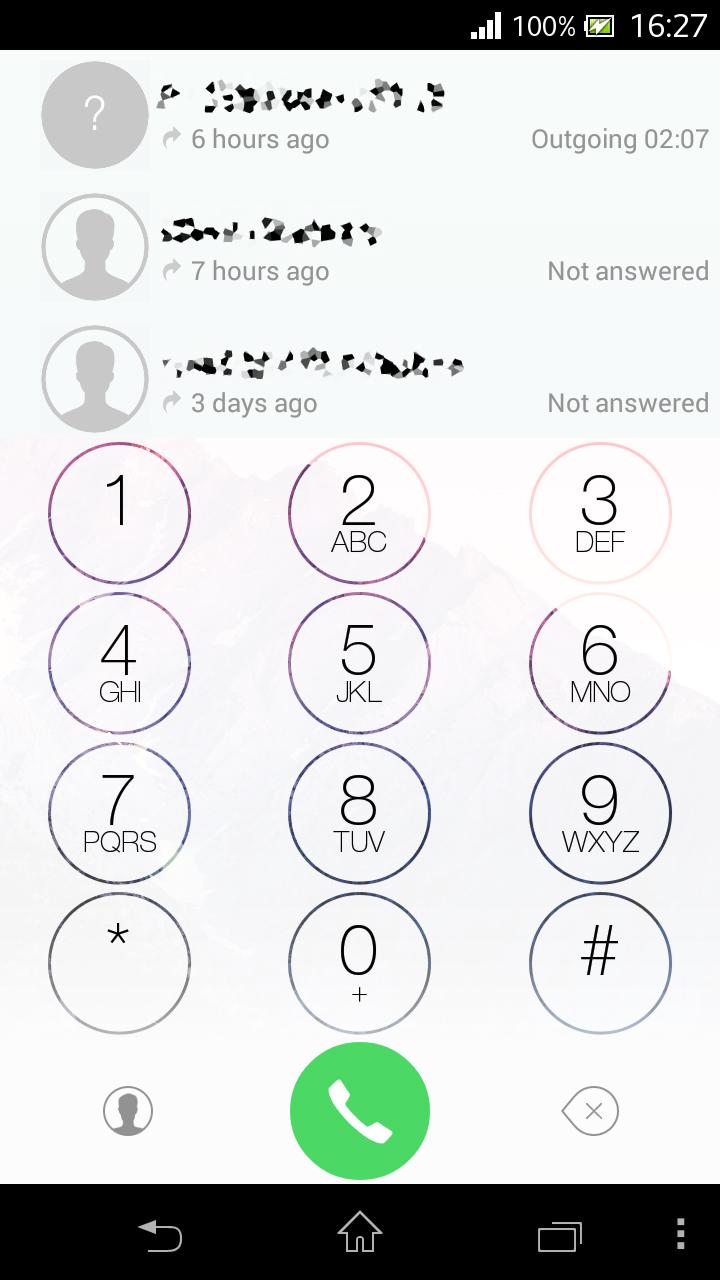 exDialer i7.1 Light theme Screen 2