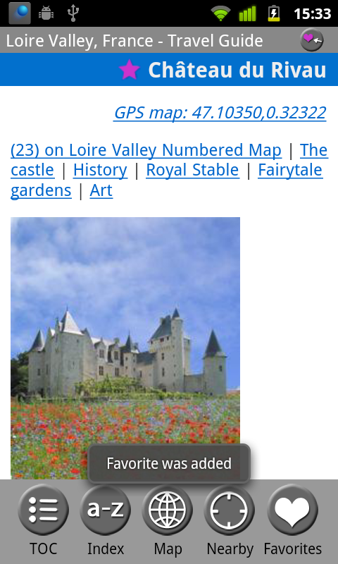 Loire Valley, France - Guide Screen 3