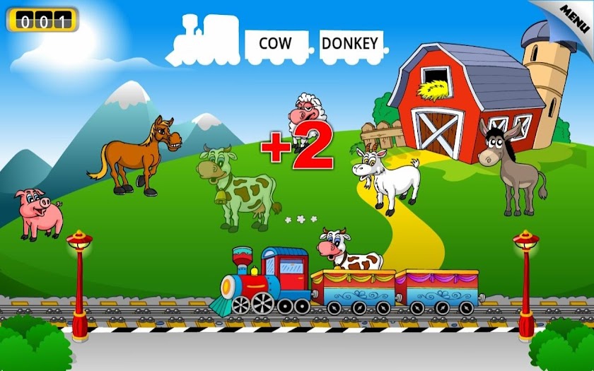 Kids Animal Train - First Word Screen 3