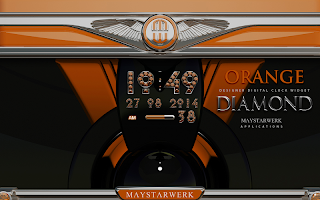 Digi Clock Widget Orange Diamo APK Screenshot Thumbnail #5