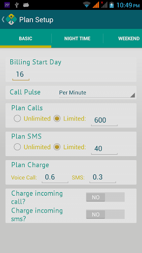 Plan Smart -Call Cost Tracking