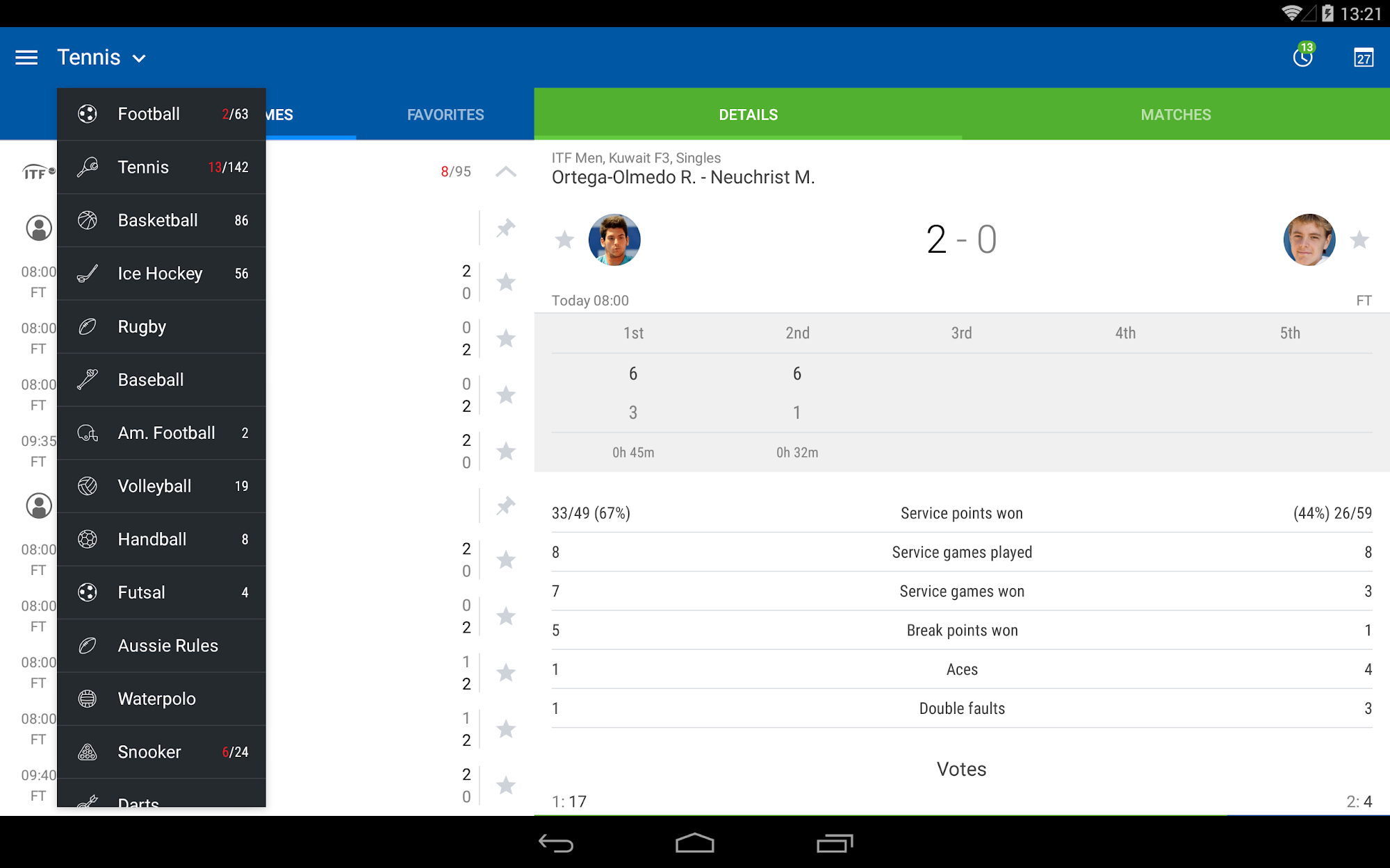 LiveScore results SofaScore (Android) reviews at Android Quality Index