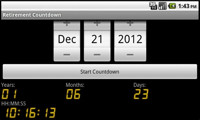 Retirement countdown clock - TimeLeft