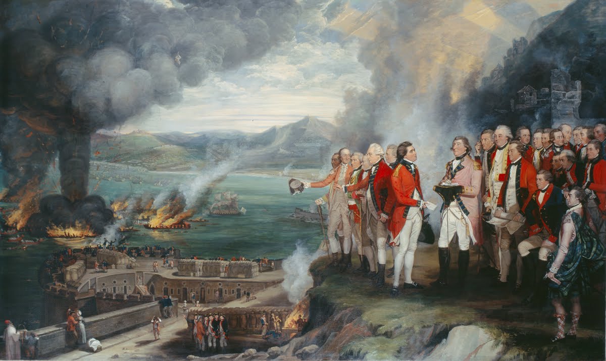 General Eliott and his Officers observing the destruction of the Floating  batteries, Gibraltar, 14 September 1782 — Google Arts & Culture