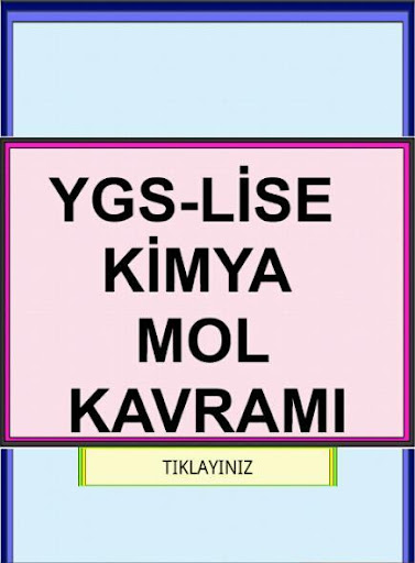 YGS ve LİSE KİMYA MOL KONUSU