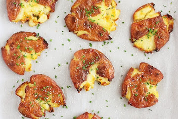 Crispy Salt and Vinegar Smashed Potatoes