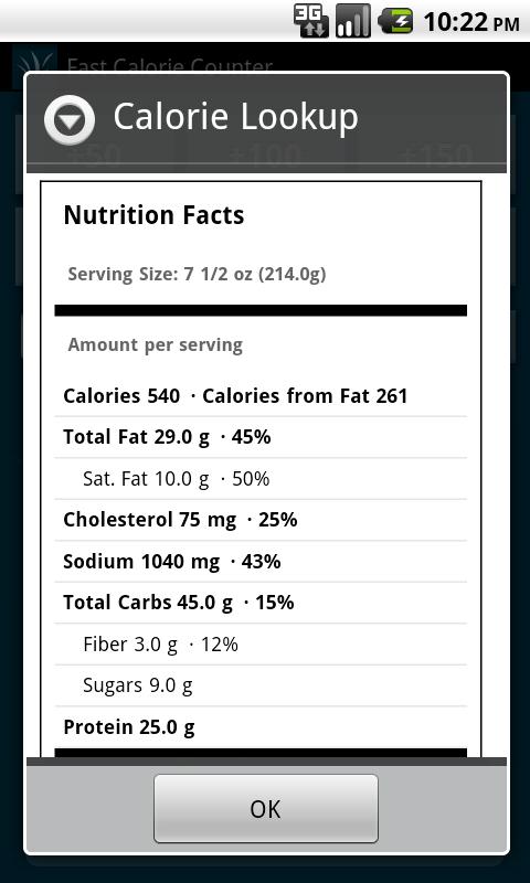 Fast Calorie Counter Pro Screen 2