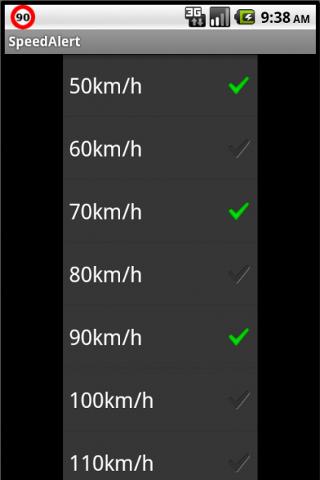 SpeedAlert full Screen 2