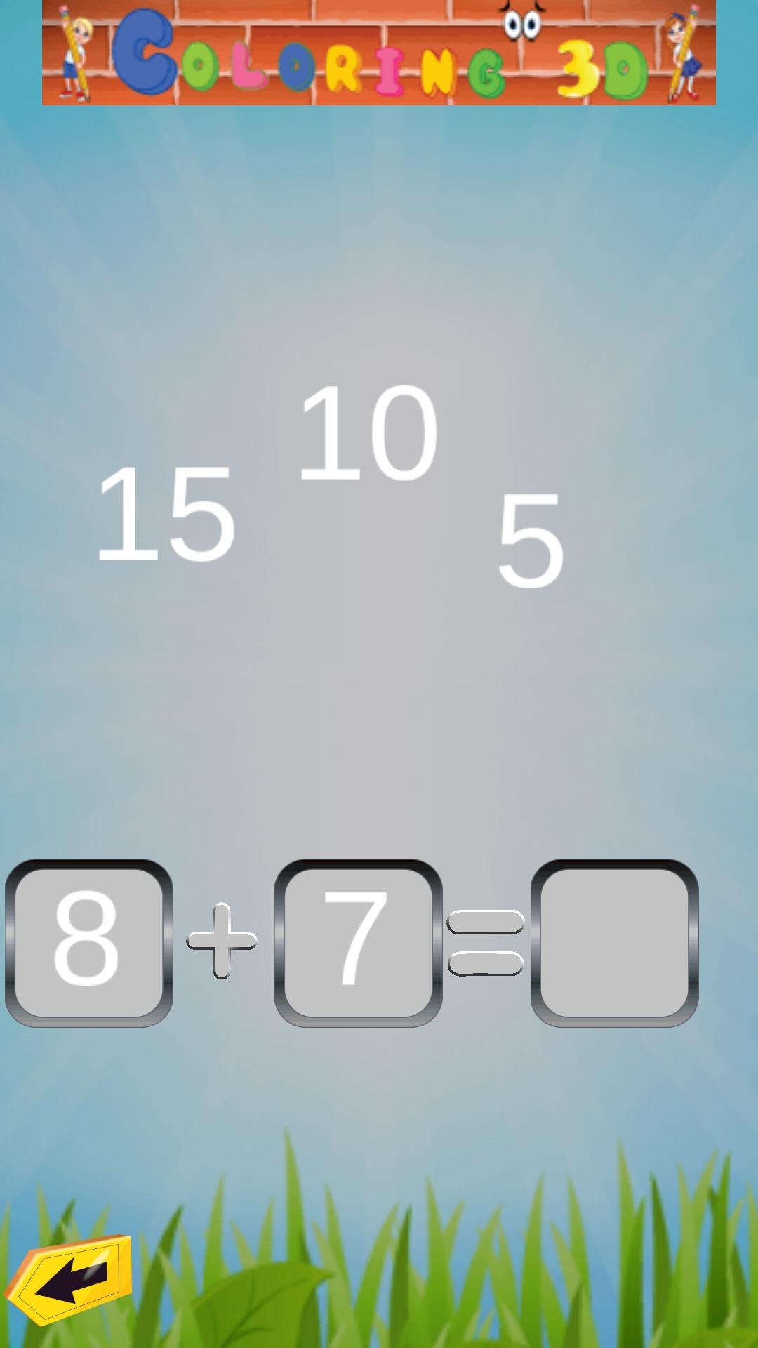 Android application Math for Kids screenshort