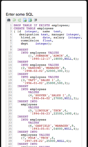 SQLite Editor and Compiler