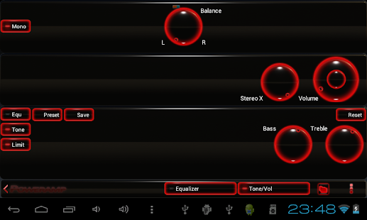 download poweramp skin glow red free