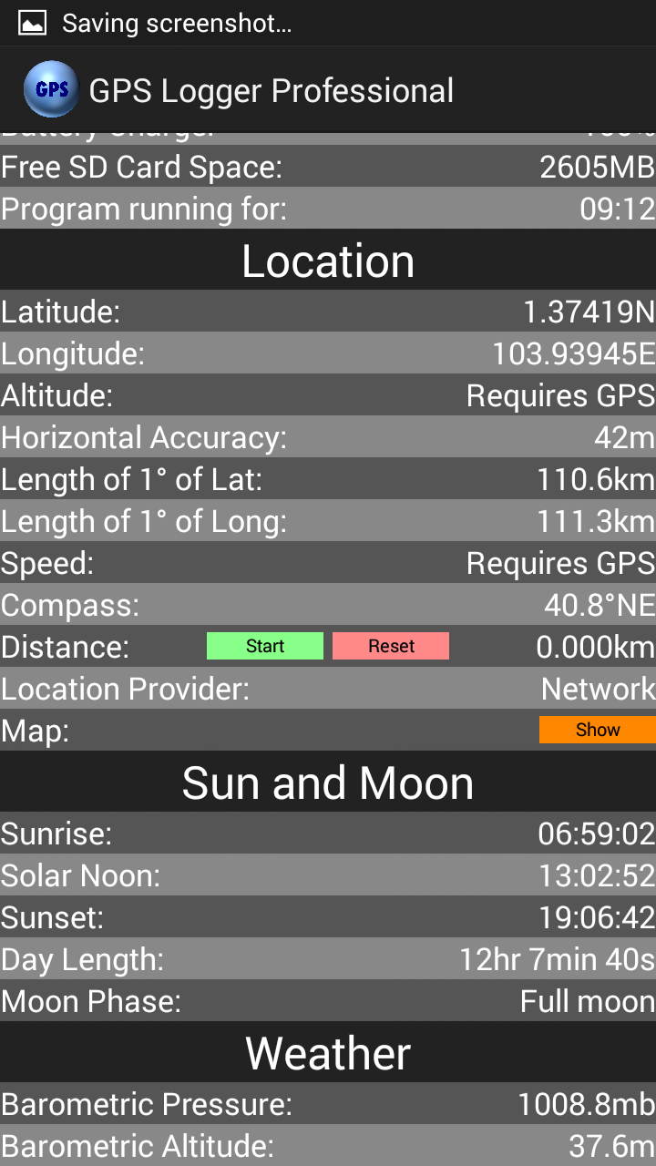GPS Logger Professional Plus Screen 2