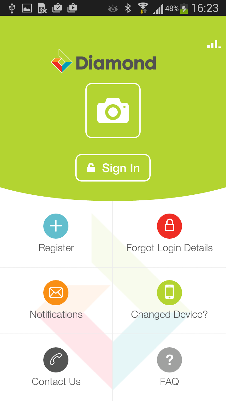 Android application Diamond Mobile screenshort