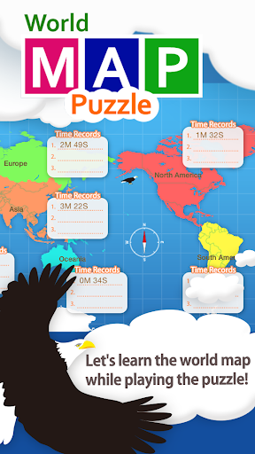 World Map Puzzle for Kids