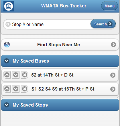 WMATA Bus Tracker