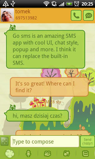 GO SMS Pro Mushrooms Theme