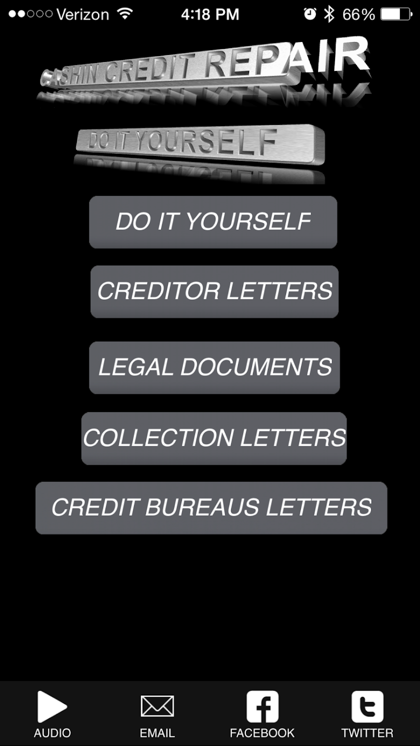 Cashin Credit Repair™ Screen 1