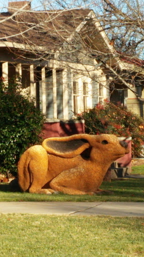 Stone Rabbit at the Elms Gallery