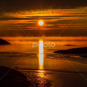 Solnedgang ved havet by Øyvind H Edvardsen - Nature Up Close Water