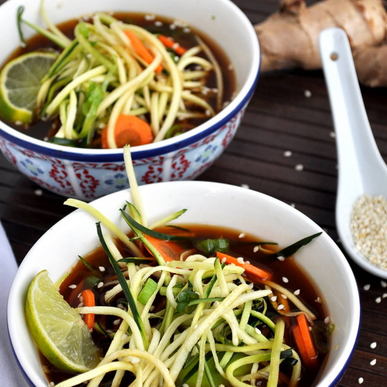 Zucchini Noodle Miso Ramen vegan, gluten free