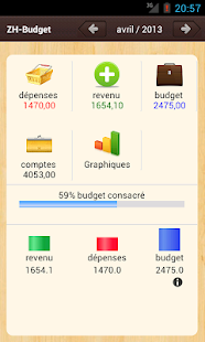 Capture d'ecran de l'application Android Home Budget AD Free