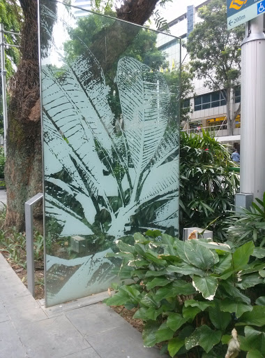 Glass Panel Of Leaves