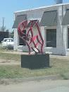 Metal Bison Sculpture