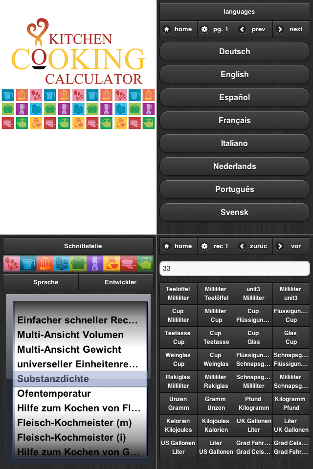 Android application Cooking Calculator screenshort
