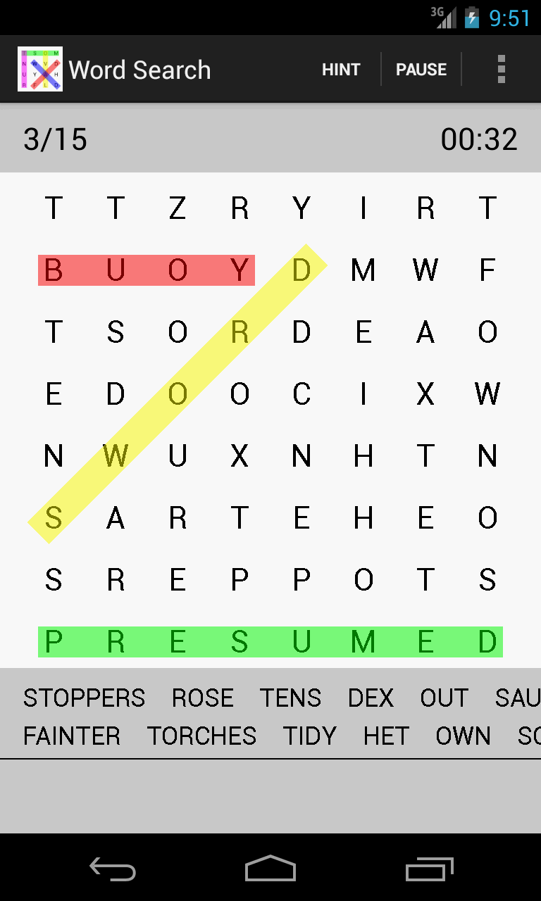 Word Search Screen 2
