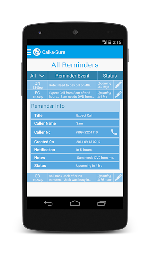 【免費通訊App】Call-a-Sure: Call Reminders-APP點子