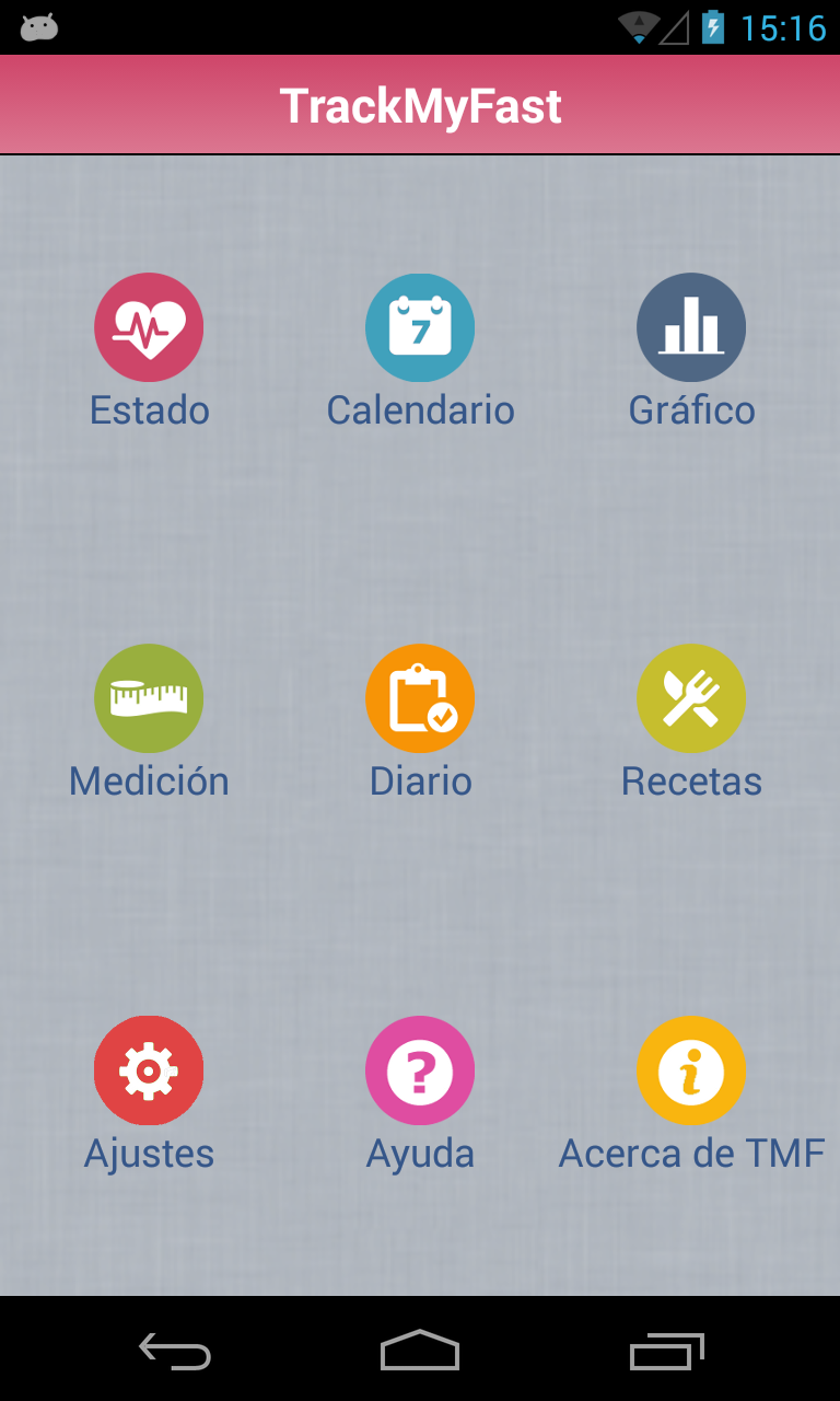 Android application TrackMyFast 5:2 Diet screenshort