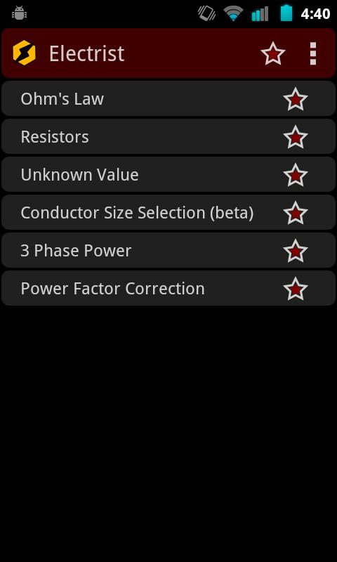 Electrist Electronics Calc Screen 2
