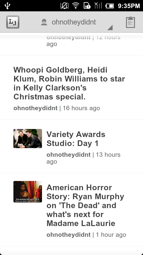 Android application LiveJournal Reader Premium screenshort