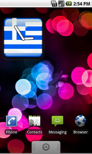 Greece Flag Clock Widget