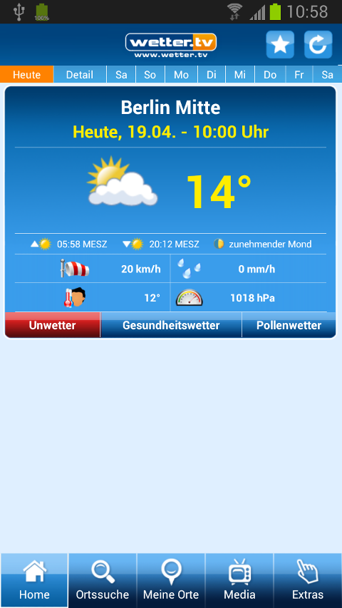 Android application wetter.tv - Wetter Deutschland screenshort