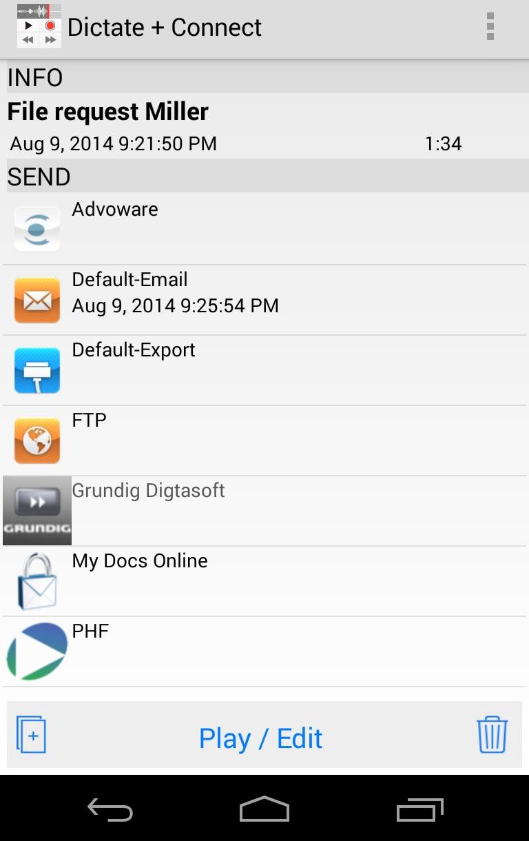 Dictate + Connect (Dictamus) Screen 3