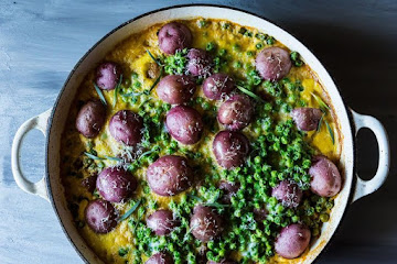A Spring Celebration:  Braised Pork Shoulder with Peas and Eggs