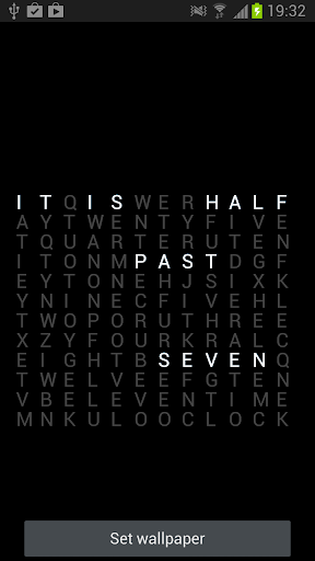 Text Clock Wallpaper