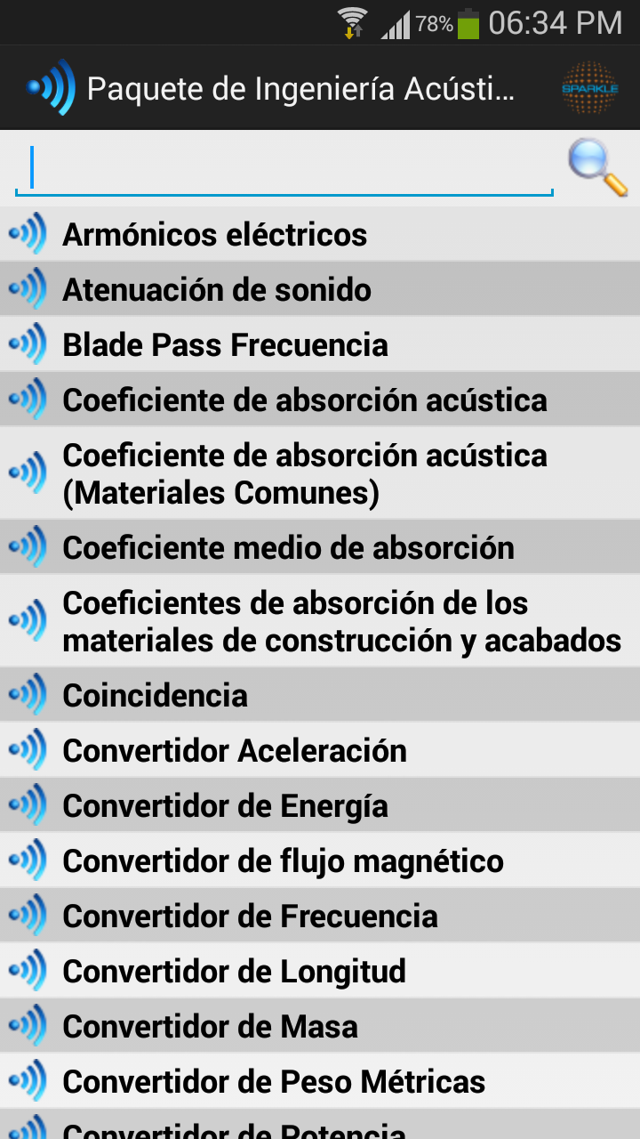 Android application Acoustics Engineering Pack screenshort
