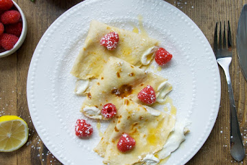 Almond Oat Cheesecake Filled Crepes