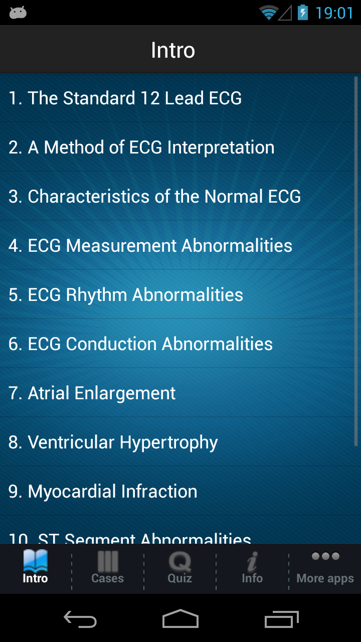ECG - Electrocardiogram Review Screen 1