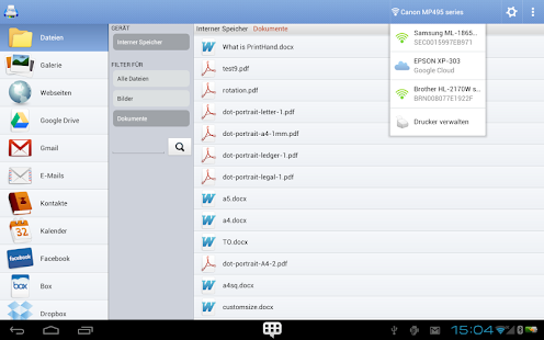 PrintHand Mobile Print Screenshot