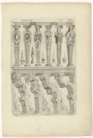 Zes balusters of termen bovenaan en vier termen onderaan