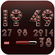 Digi Clock Widget Red Diamond