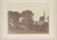 Landschap met oliemolen De Sint Willibrordus en huisjes aan het water in Zaandam